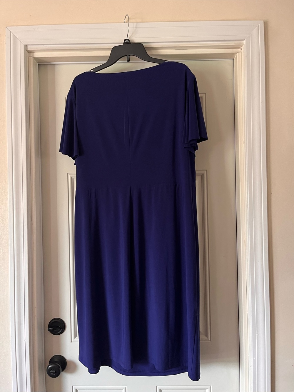 Chaps Royal Blue Faux Wrap Dress in Size 20W! Super flattering knot waist! - Picture 3 of 14